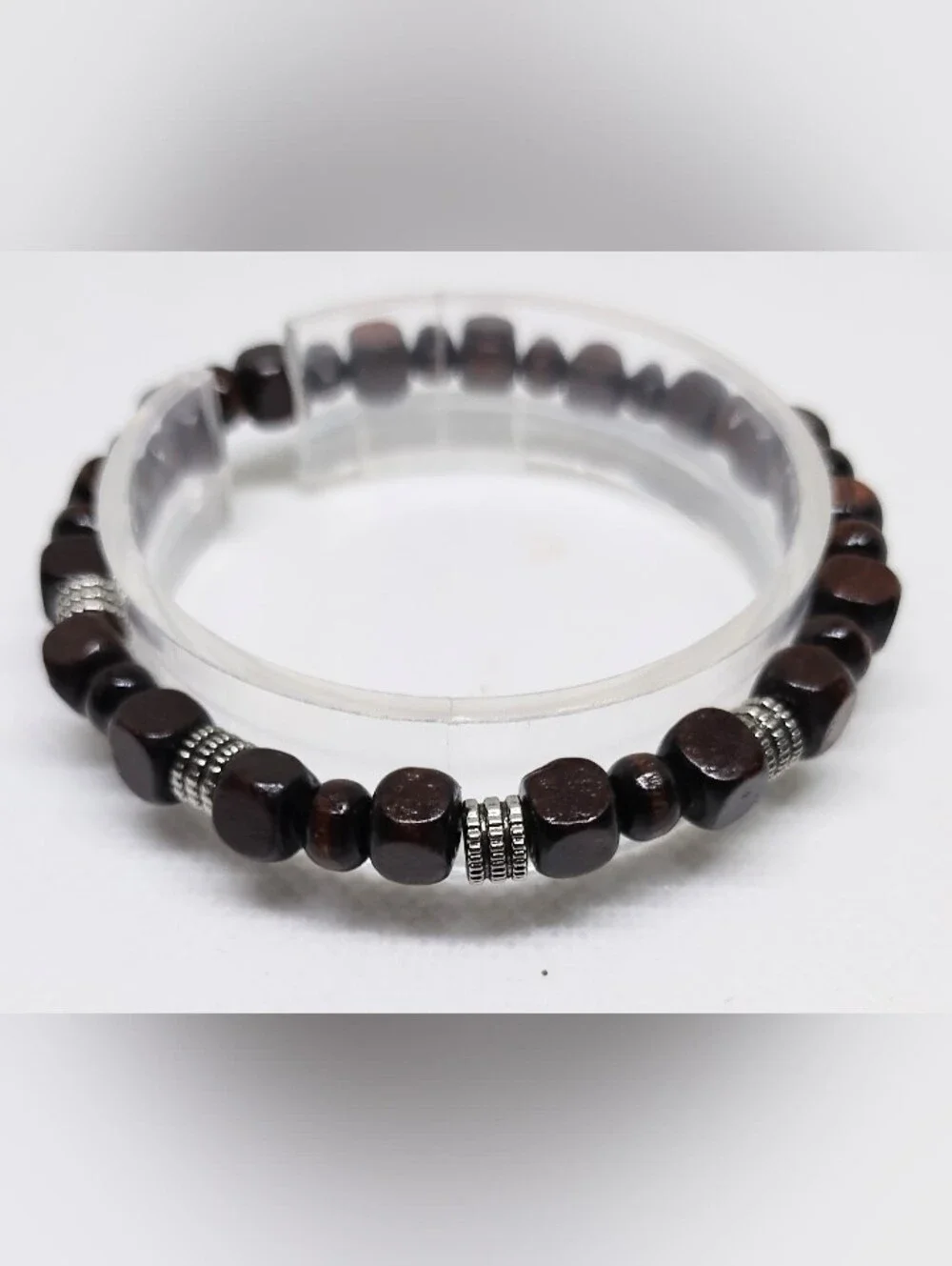Men's Beaded Bracelet Beads‎ Brown Jewelry New G11